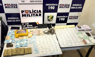 Polícia Militar prende membro de facção criminosa com drogas, munições e R$ 8,3 mil em dinheiro