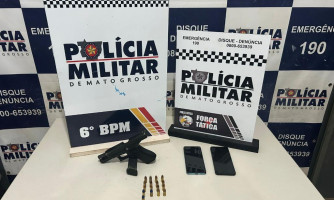 Polícia Militar conduz dois faccionados com pistola e frustra homicídio em Cáceres