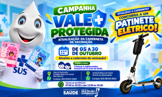 Vale de São Domingos lança campanha de atualização da caderneta de vacinação e sorteará patinete elétrico