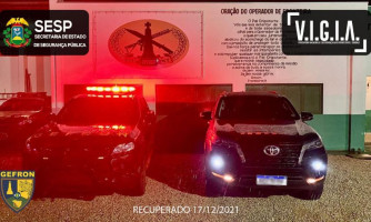 Após perseguição, Gefron recupera Hilux furtada na fronteira