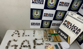 Dupla é presa por tráfico de drogas e PM apreende tabletes e 200 porções de maconha