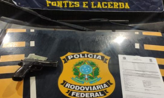 Em Pontes e Lacerda, PRF apreende pistola de fabricação caseira