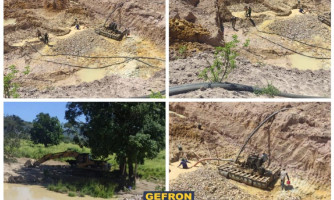 Gefron e Polícia Ambiental fecha garimpo e prende seis (6) pessoas em Nova Lacerda