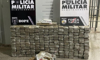 PM prende quatro suspeitos de tráfico e apreende 150 kg de maconha