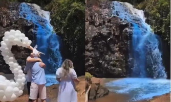 Qualidade da água de cachoeira usada para chá revelação não foi alterada, aponta Sema