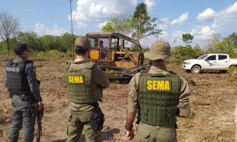 Sema-MT e PM apreendem máquinas usadas em desmatamento ilegal