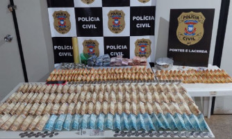Traficante é presa com porções de drogas preparadas para venda e R$ 10 mil escondidos em residência em Pontes e Lacerda