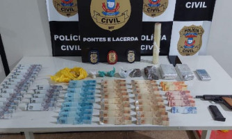 Traficante é preso em flagrante com R$ 5,5 mil e arma de fogo em Pontes e Lacerda