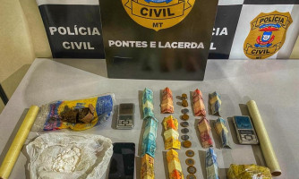 Traficante é preso pela Polícia Civil com mais de meio quilo de entorpecentes e apetrechos para vender drogas em Pontes e Lacerda