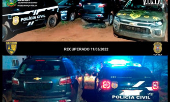 Veículo roubado na capital é recuperado em Vila Bela da Santíssima Trindade