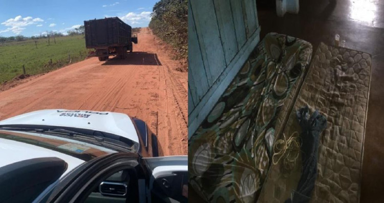 PM recupera caminhões com bois roubados de fazenda e prende três suspeitos
