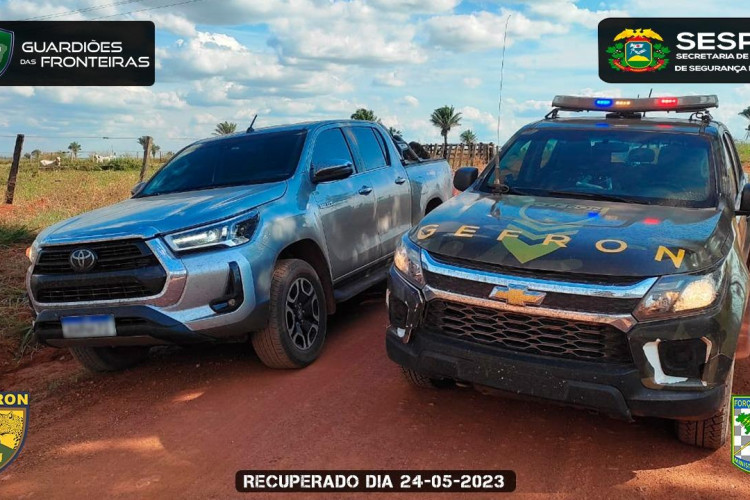 Mais uma Hilux recuperada na fronteira pelo Gefron; motorista receberia R$ 1.000,00 pelo transporte