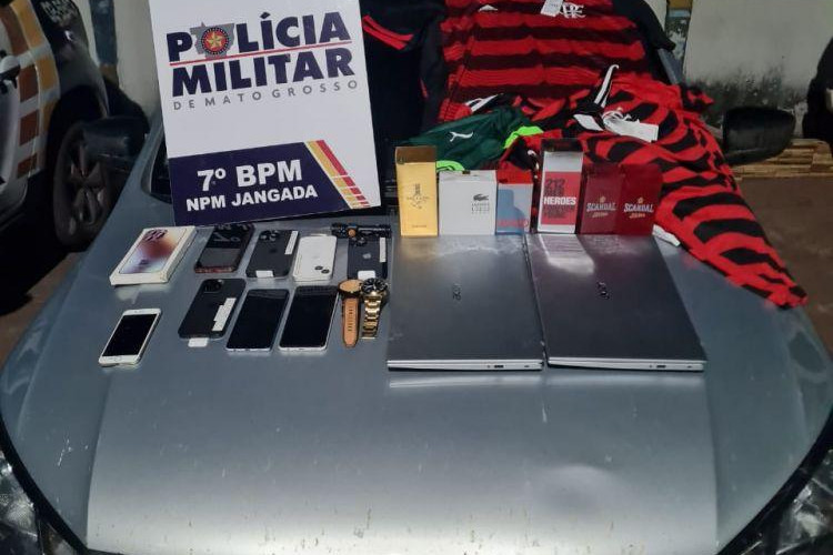 PM prende em Jangada suspeitos por furto a Loja Martinello de Pontes e Lacerda