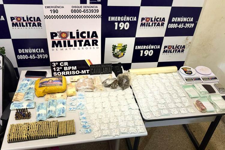 Polícia Militar prende membro de facção criminosa com drogas, munições e R$ 8,3 mil em dinheiro