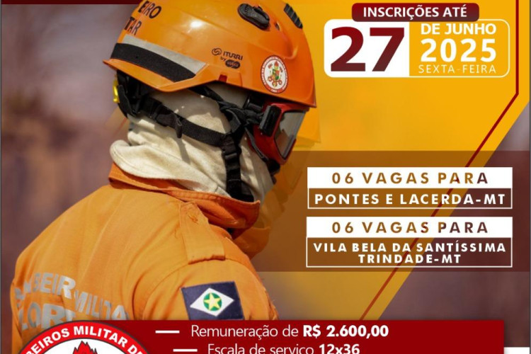 Corpo de Bombeiros abre seletivo para brigadistas temporários em Pontes e Lacerda e Vila Bela; inscrições encerram nesta sexta