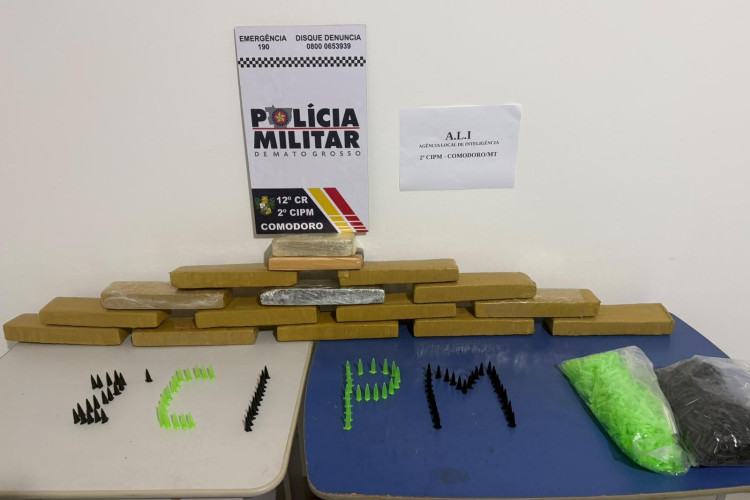 Polícia Militar localiza 16 quilos de entorpecentes escondidos em residência em Comodoro