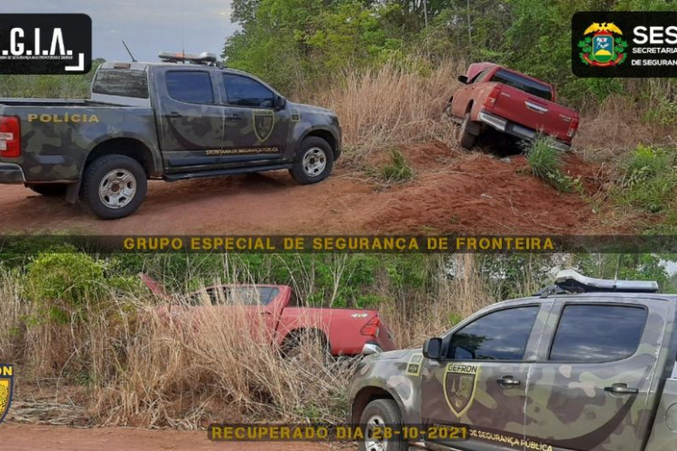 Após perseguição na fronteira, Gefron recupera veículo roubado e prende suspeito