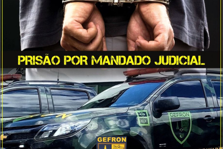 Durante abordagem de rotina, Gefron prende homem com mandado de prisão em aberto