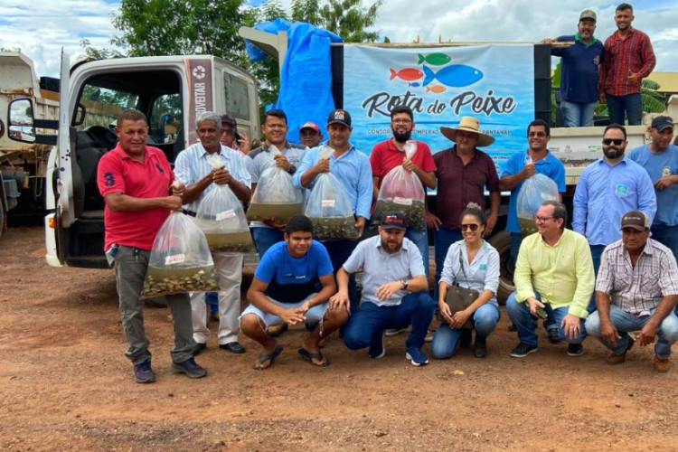 Empaer e Consórcio do Pantanal entregam 25 mil alevinos para agricultores da Região Oeste do Estado