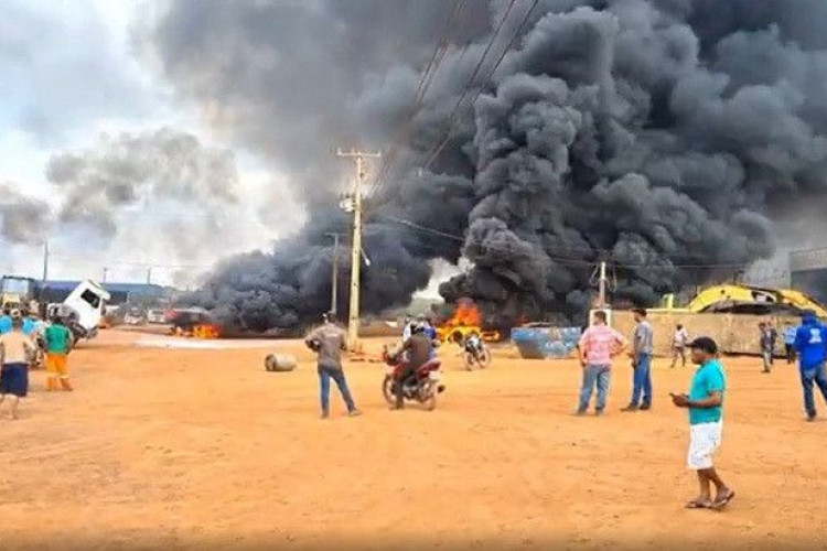 Funcionário de posto tem 80% do corpo queimado na explosão de caminhão em MT