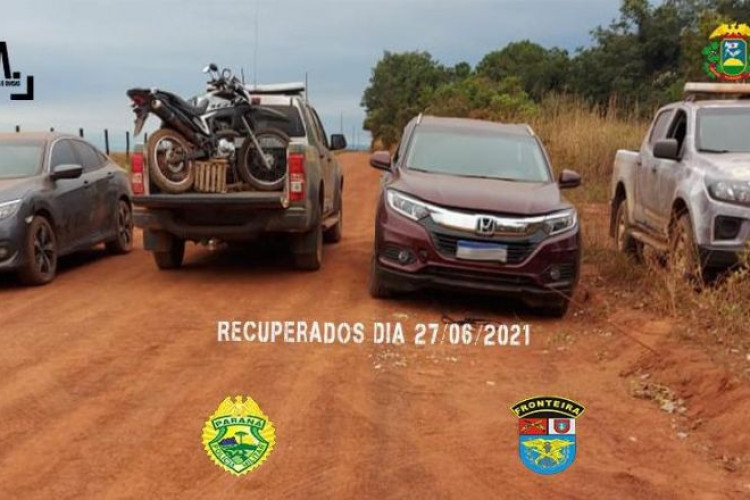 Gefron prende três suspeitos e recupera veículos na fronteira