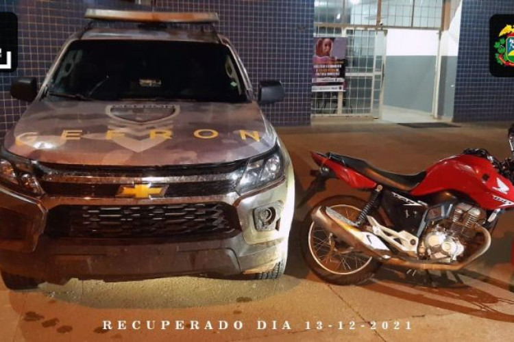 Gefron recupera motocicleta furtada em Conquista D’Oeste