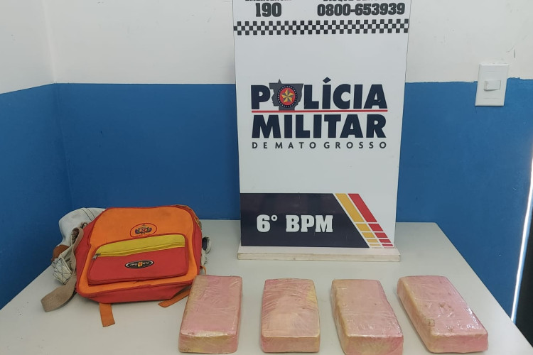 Homem é preso pela PM com tabletes de pasta base de cocaína em Cáceres