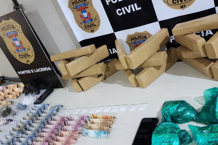 Investigação sobre tentativa de homicídio resulta em cinco suspeitos presos e apreensão de 17 tabletes de drogas em Pontes e Lacerda