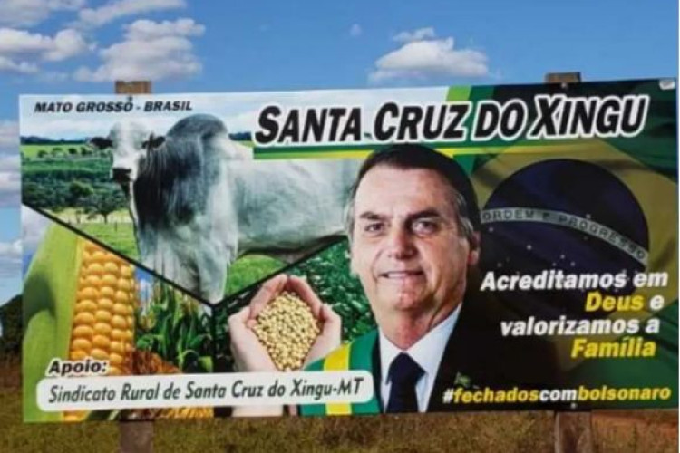 Justiça Eleitoral determina que outdoor irregular em apoio ao Presidente Jair Bolsonaro seja retirado em MT