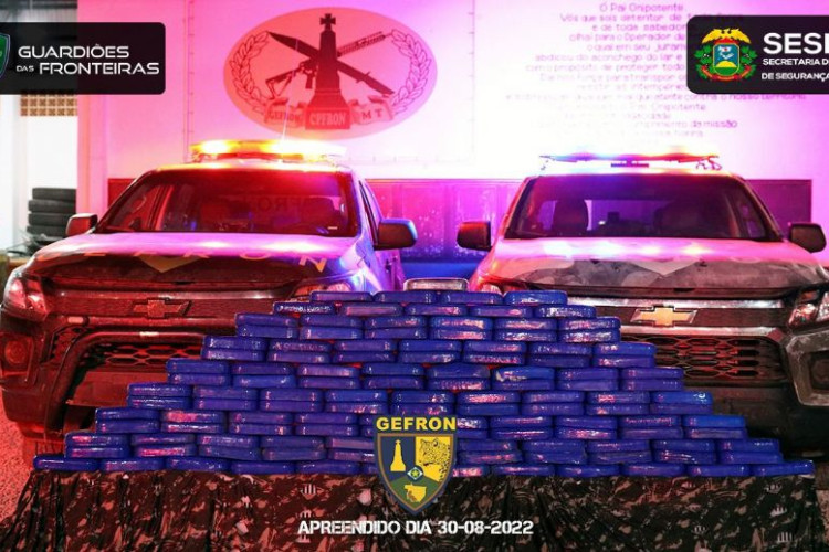 Mais de R$ 2 milhões em drogas apreendida na fronteira; suspeito foi baleado em troca de tiros com o Gefron