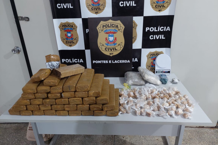 Polícia Civil apreende carregamento de maconha e pasta base que seria distribuído em Pontes e Lacerda