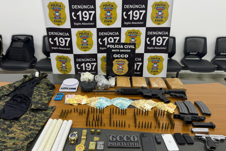 Polícia Civil prende traficante com arsenal de uso restrito em condomínio de Mato Grosso