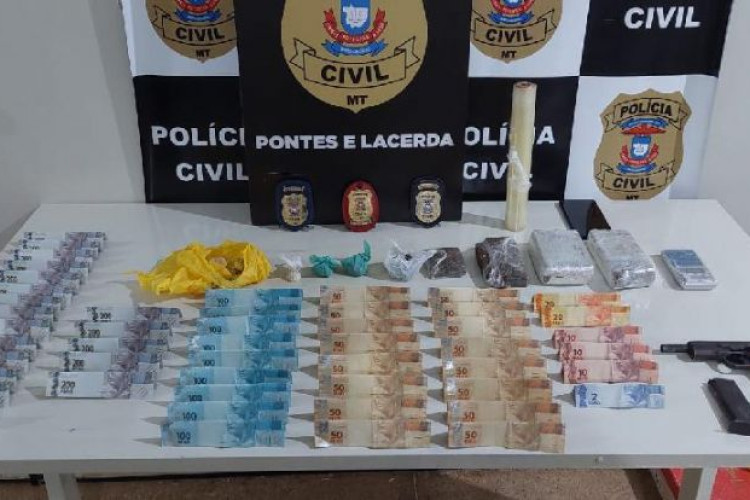 Traficante é preso em flagrante com R$ 5,5 mil e arma de fogo em Pontes e Lacerda