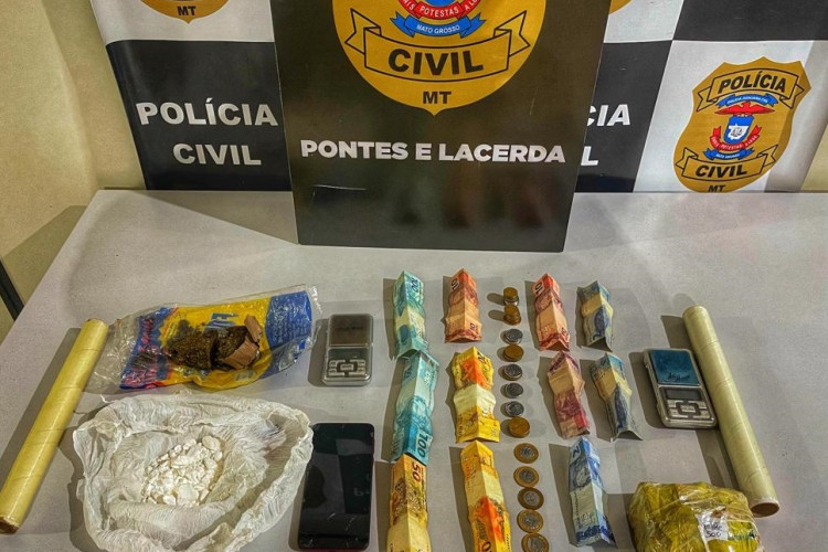 Traficante é preso pela Polícia Civil com mais de meio quilo de entorpecentes e apetrechos para vender drogas em Pontes e Lacerda