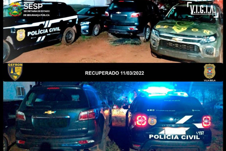 Veículo roubado na capital é recuperado em Vila Bela da Santíssima Trindade